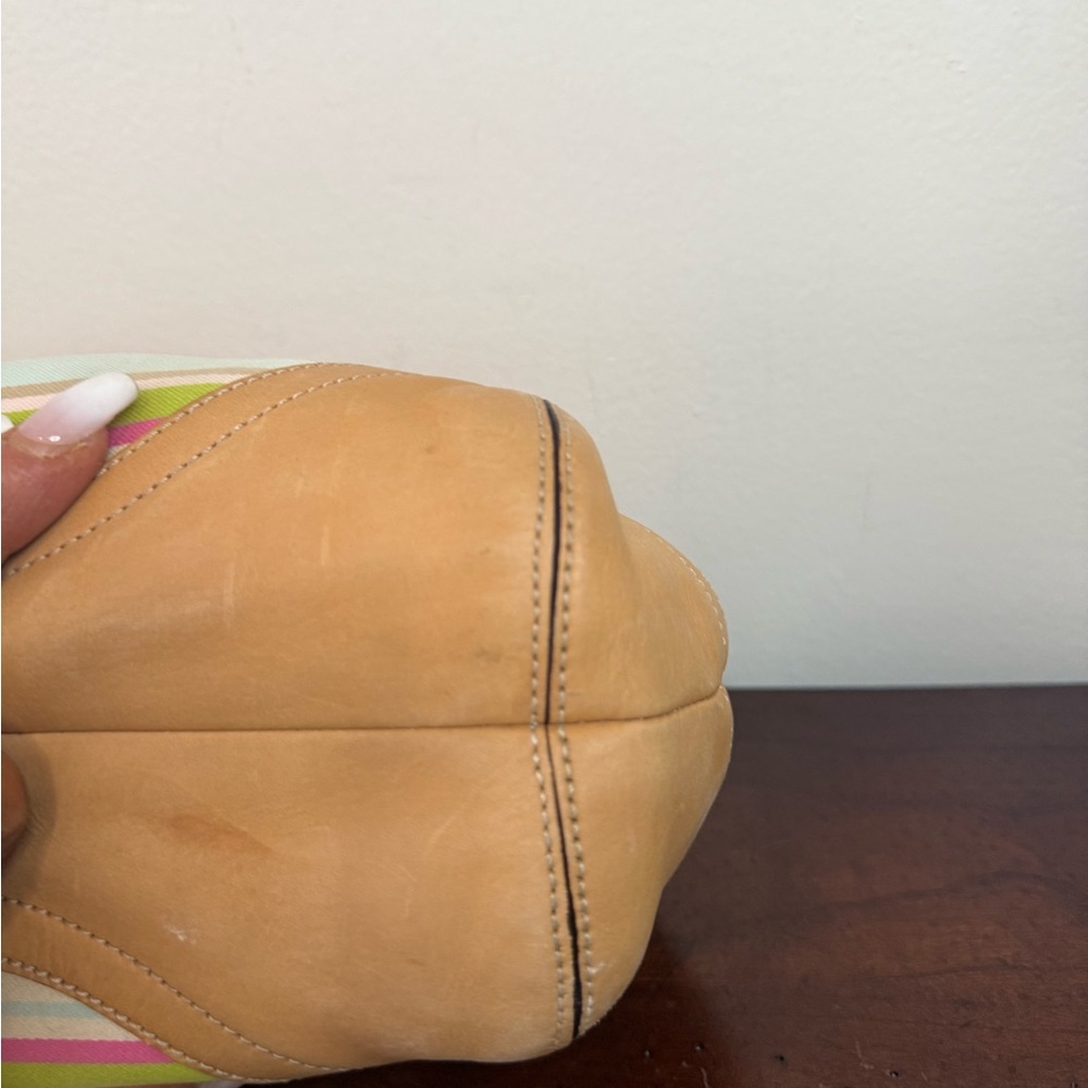 Coach Vintage Twill Soho Pink Multicolor Striped Top Handle Bag - Picture 9 of 13
